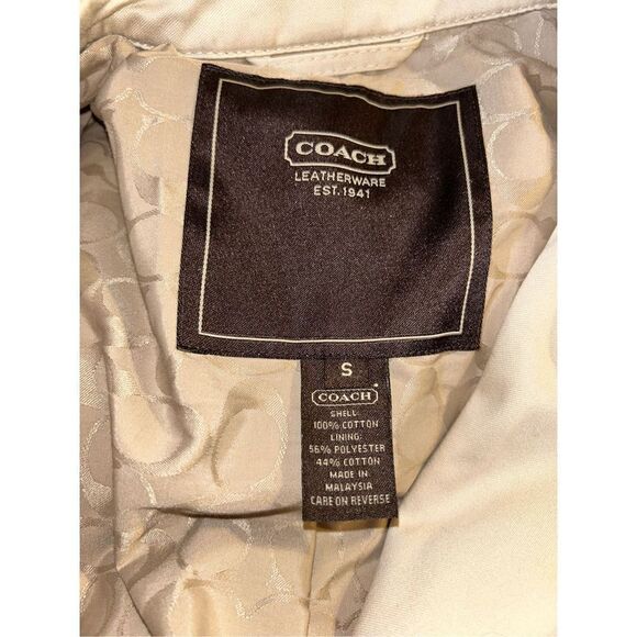 Coach double breasted belted trench coat size S - Picture 7 of 7